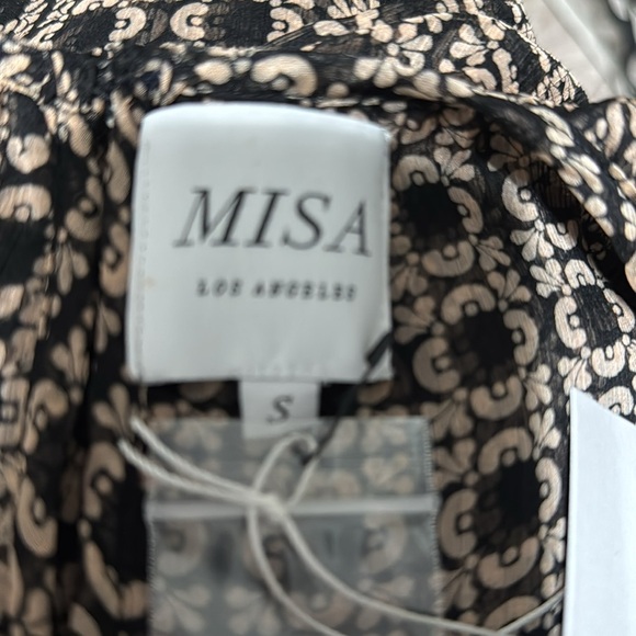 New Misa Los Angeles Blouse Size Small Shear lined blouse with shear Sleeves - Picture 5 of 8